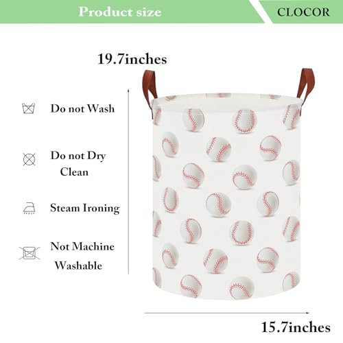 Image of CLOCOR Laundry Basket,Waterproof Fabric Storage Container,Room Decor,Gift Basket(Baseball)