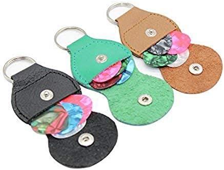Guitar Pick holder Case 3 Pack Key Chain With 12 Guitar Picks