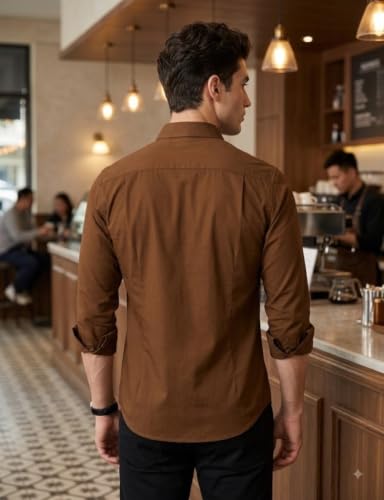 Image of Men's Double Flap Pocket | Regular Fit | Solid Spread Collar | Versatile Everyday Office Wear Comfortable |Stylish Design | Shirt