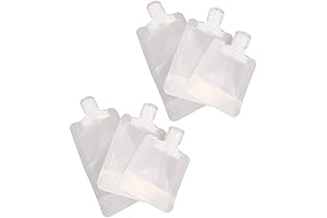 Sequhitku Reusable Travel Bottles 6 Pack with Spout and Flip Cap for...