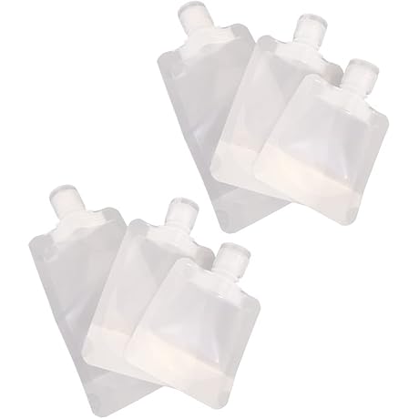 Sequhitku Reusable Travel Bottles 6 Pack with Spout and Flip Cap for...