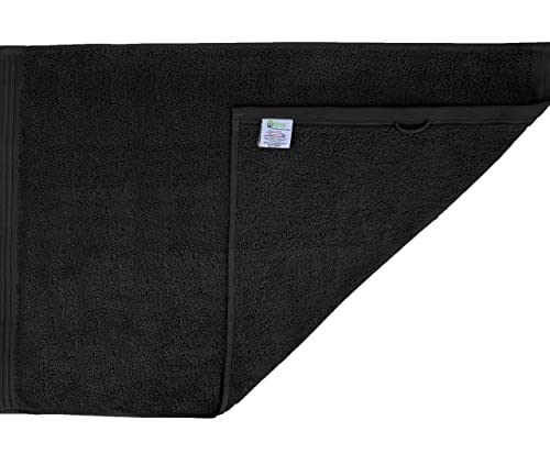 Weidemans Premium Towel Set Of 4 Hand Towels 18" X 30" Color: Black | Pure Cotton |Machine Washable High Absorbency #TOP2