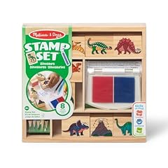 Melissa & Doug Timbri per Bambini - Set Stampi Dinosauri in Legno, Lavoretti Creativi, Inchiostro Lavabile, Regalo per Feste, per Bambini, 4+ Anni - Certificati FSC