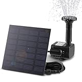 【Einfach zu Verwenden】: Stellen Sie das Solarpanel auf das direkte Sonnenlicht, Brunnen wird in 3 Sekunden automatisch Wasserspray, sobald das Sonnenkollektor Sonnenlicht bekommt. Je nach Lichtintensität kann das Wasser bis zu 30-70 cm hoch werden.