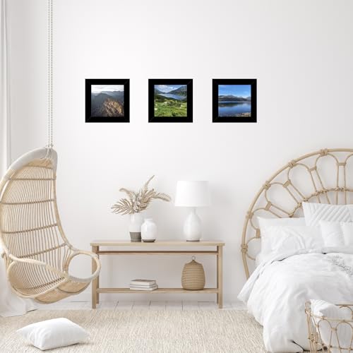 Image of JCJMY 4x4 Picture Frame Black for Wall Hanging or Tabletop, Wall Mounting Horizontally or Vertically, 4 x 4 Wall Gallery Poster Photo Frame with Shatter Resistant Plexiglass, Black