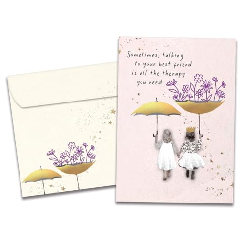 Tree-Free Greetings - Just Because Card - �A�[�g�t���f�U�C�� - �O���[�e�B���O�J�[�h1�� + �������̕��� - �č��� - 100%�Đ��� - 5 x 7�C���` - �f���炵���P (GO69874)