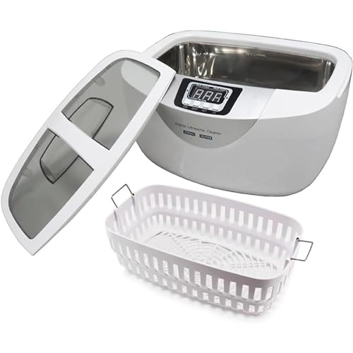 Image of LPLYAA Ultrasonic Cleaner Machine, 2.5L Household Bottles Jewelry Cleaning Automaintenance Heating Function Cleaner, for Jewelry Necklace Ring Glasses Watch Denture