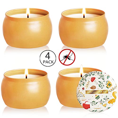Howemon Citronella Candles Outdoor and Indoor, 4.8oz Scented Candles Pure Soy Wax Portable