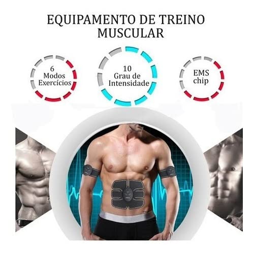 Estimulador Tonificador Muscular 3 em 1 Abdomen, Bracos, Pernas, Ems Fit Control Smart Fitness Prati