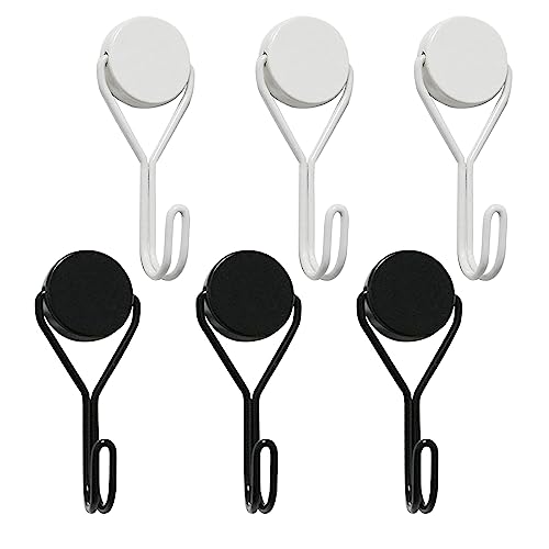 Puedno 6 Stück Magnethaken Extra Stark 20mm Neodym Drehbar - Hält 13KG Super Starker Magnet Mit Haken für Küche Decke Büro Kühlschränke Grill
