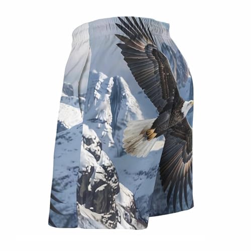 Flying Bald Eagle Men's Swim Trunks Quick Dry Beach Shorts Board Shorts Bathing Suits with Pockets4