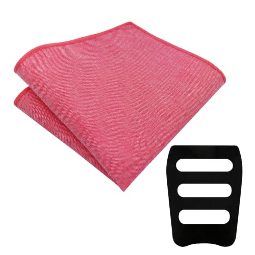 Image of LJBFNN Pocket Squares Handkerchiefs for Men Soft Cotton Mens Womens White Pocket Square with Holder for Suit Wedding Business