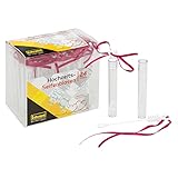 Idena 39145 - Seifenblasen-Set mit Herzdeckel, 24 Stück, je 4,5 ml, 10 cm, Hochzeit, Brautpaar, Fotoshooting, Spalierstehen, Valentinstag