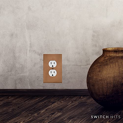 Switch Hits Professional Grade Antique Copper Outlet Wall Plate | 1 Duplex | 2.8" X 4.6" | Modern Electrical Outlet Cover Collection | Quality Switch Plate Covers For All Configurations #TOP6