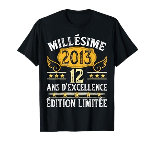 Vintage 2013 12 Ans Anniversaire Garçon Fille Millésime 2013 T-Shirt