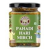 Organic Nation Green Chilli Pickle – Pahadi Hari Mirch |Homestyle Indian Pickle | Authentic Traditional Taste | No Preservatives | 250g