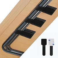 Abnii 50 Stück Kabelmanagement Schreibtisch, Kabelbinder Selbstklebend Klettband Kabel Organizer Schreibtisch Kabelhalter Kabelklemmen Kabelclips Kabelbefestigung für TV, Lichterkette, Black, Small