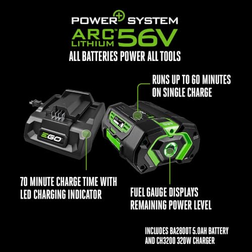 EGO Power+ Shop Vacuum Wet Dry, Car Vac, Portable Cordless Cleaner, 9 Gallon 110 CFM, Includes 56V 5.0Ah Battery and Charger - WDV0904 - image 6