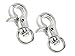 2 pc ALAZCO Mini Chrome Lobster Claw Trigger Snap Hook with Swivel Eye - Pet Leash Purse Strap - 1-1/4"L x 1/4" Hook
