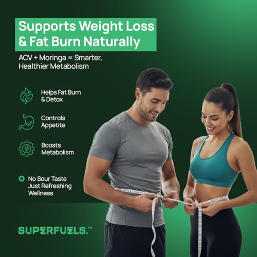 Image of ACV Moringa for Weight Loss | Apple Cider Vinegar Tablets Effervescent | Fat Burners for Men Women | Weight Loss Products | Green Apple | 15 Effervescent tablets (Pack of 1)