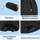 Outdoor Ventures Damen Regenhose Wasserdicht Atmungsaktiv Gefüttert Überziehhose - Winddicht Packbar Hose Leichte Softshellhose zum Wandern Fahrrad Schwarz 40