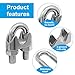 AKVIBG 20 Pack Wire Rope Clamp, 3/8 Inch Wire Rope Clip Stainless Steel Cable Clamp, M10 U Bolt Saddle Fastener for Construction/Industrial Use