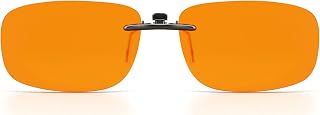 CAXMAN Blue Light Clip On Glasses for Men Women Phone TV Computer Video Gaming Sleeping Glasses Over Rx Frames or Readers