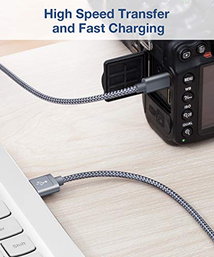 Jsaux Mini Usb Cable, [2 Pack, 3Ft+6Ft] Usb 2.0 Type A To Mini B Charger Cable Braided Cord Compatible With Gopro Hero 3+, Ps3 Controller, Mp3 Player, Dash Cam, Digital Camera, Garmin Nuvi Gps Grey #TOP2