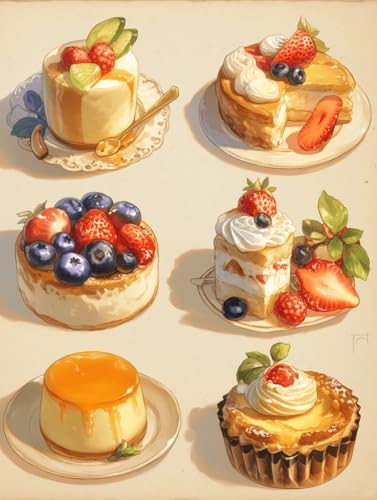Diamond painting 5D gâteau aux fruits MIRONS broderie diamant complet 40x50cm