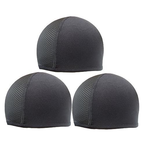 FOMIYES 3pcs Quick Drying Cycling Skull Cap Breathable Sports Helmet Liner for Outdoor Activities Cooling Sweat Absorption Fit for Men and Women Black