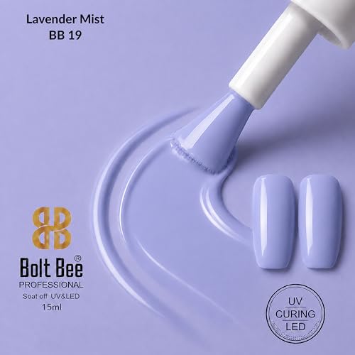 Image of Bolt Bee Lavender Mist Color Gel Nail Polish Soak Off UV Gel DIY at Home 15ML Manicure Salon Nail Art
