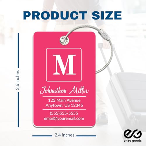 Personalized Luggage Tag | Custom Luggage Tags for Suitcases | Kids Backpack Tag | 10 Color Options & Choose Font, Font Color2