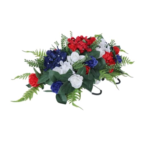 OUNONA Fiori Artificiali per Lapidi Esterni Resistenti Alle Intemperie per Decorazioni Commemorative Cimitero Grave Saddle Facili da Installare