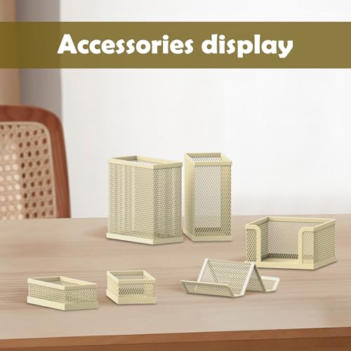 SUPEASY Desk Organizers and Accessories for Office Supplies Organization with 6 Compartments, Desk Organizer with Phone Holder, Pen Holder, Sticky Note Tray, Golden Yellow by SUPEASY - Image 2