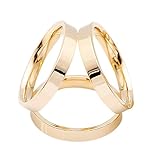 SHANLIHUA Women's 3 Rings Silk Scarves Clip Enamel Simple Style Scarf Ring Smooth Buckle Black White...