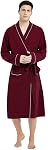 U2SKIIN Mens Cotton Robes, Lightweight Bathrobe with Hood, Soft Cotton Spa Robe for Men