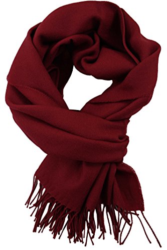 Rotfuchs Écharpe tissée à chevrons unie à la mode carmin 100% laine (mérinos) Cover