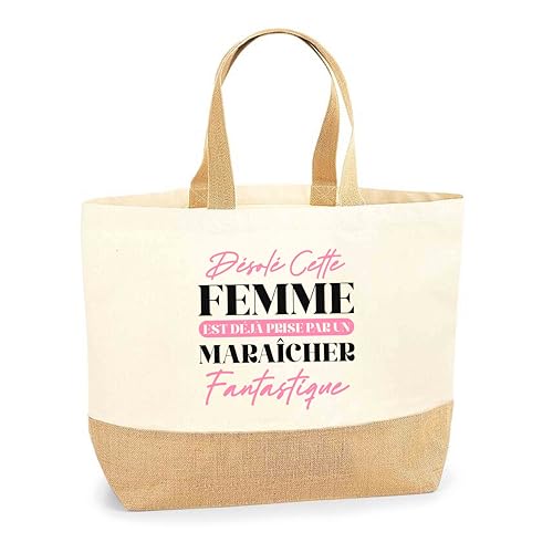 Sac Jute Femme Maraîcher Solide Fini les Sacs Fragiles Idéal Course et Plage