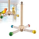 【Hochwertiges Material】 Das Vogelkäfigzubehör besteht aus hochwertigem, geschliffenem und poliertem Holz. Sorgen Sie für die Sicherheit und Gesundheit Ihres Haustieres beim Spielen, sodass Sie es bedenkenlos verwenden können. Es hilft Haustieren beim Schärfen von Krallen und Schnäbeln und ist robust, stabil und bissfest.