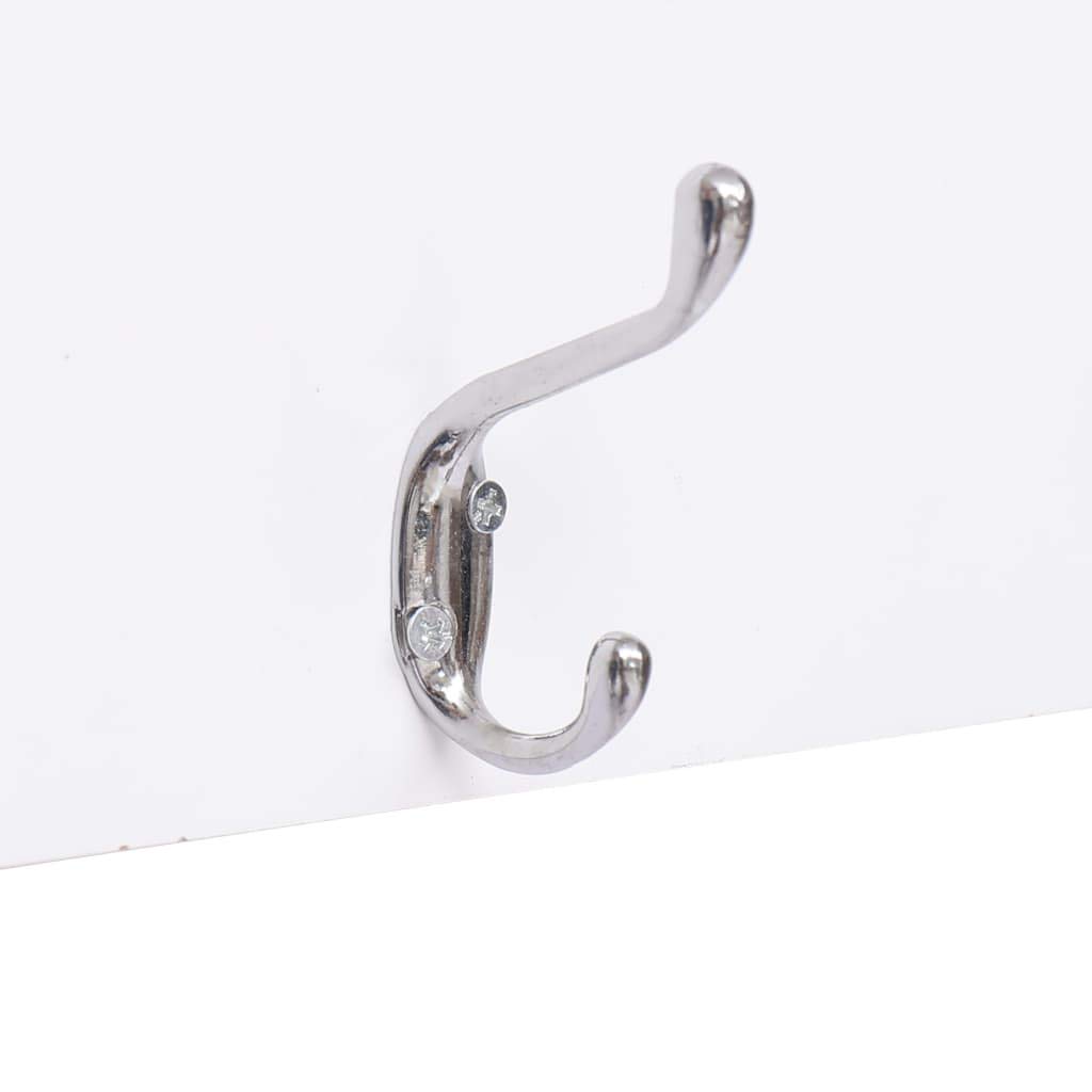 Mangloder Porte-Manteau Mural Family 74x29,5 cm Blanc en MDF avec Lettrage décoratif 5 patères en cuivre Support de Rangement Pratique pour entrée Salon Chambre Bureau