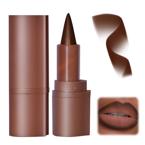 2in-1 Coffee Bean Color Matte Lip Liner & Lipstick, Gradient Dark Brown Lipliner for Ombre Effect, Waterproof Matte Nude Lipliner Smudge Effect, Long-Lasting Lip Makeup for Gradient Lips