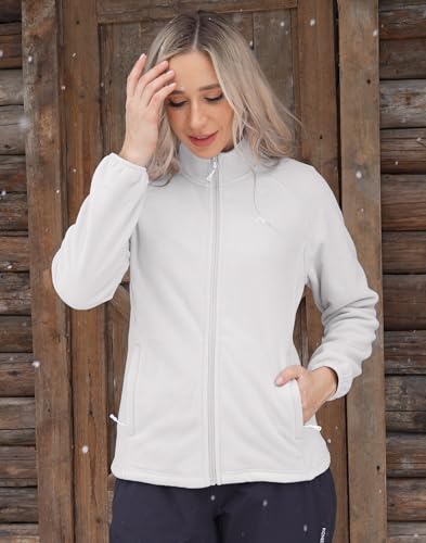 Pioneer Camp Women's Lightweight Fleece Jacket Full Zip Polar Soft Warm Winter Coat Antistatic Outwear with Zipper Pockets2