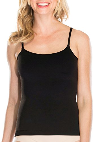 SPANX Assets Red Hot Label Top Form Firm Control Camisole Women's Cami Tank Top Shirt, Very Black, Medium