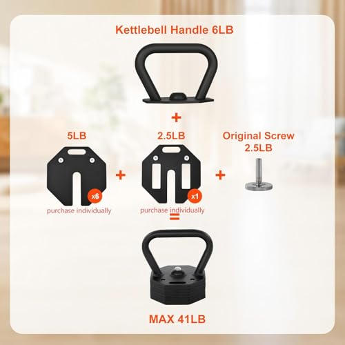Image of Adjustable Kettlebell with Inverted U-Handle, for Full-Body Workouts,with Screw Rod