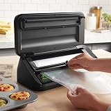 FoodSaver Urządzenie próżniowe do żywności z przenośnym akcesorium próżniowym i wężem, 1, kolor srebrny z czarnymi wykończeniami [VS2190X]