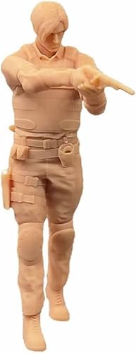 Miniatura 2 de ZEDACAKAI (8 piezas 164 figura hombre y mujer de pie con pistola en miniatura mesa de arena escena villano blanco necesita ser coloreado por ti mismo