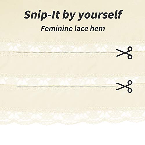 Image of MANCYFIT Half Slips for Women Underskirt Dress Extender Lace Trim Knee Length Midi Skirt 19-26 inch Length