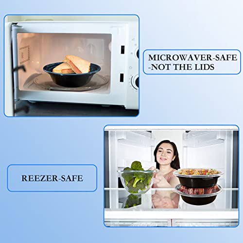 Goiio 24 Packs 24Oz Meal Prep Container, Round Disposable Containers With Lids, For Lunch, Microwave And Freezer Safe #TOP2