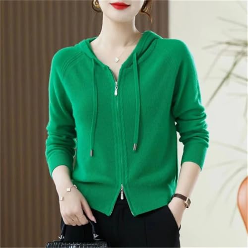 Women's Outerwear Sweater Hooded Cardigan Knitted Outerwear Long Sleeved Loose Sweater Jacket4