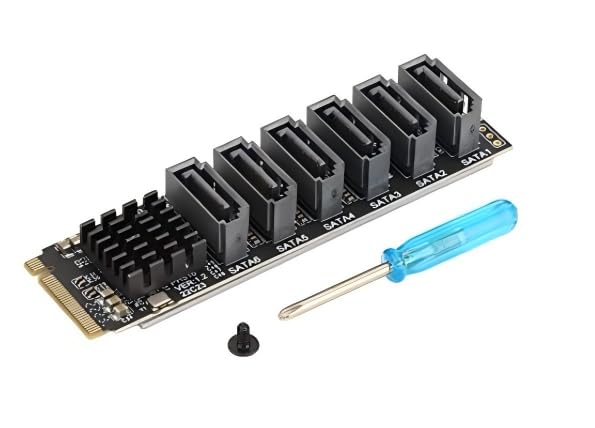 Adaptateur M.2 vers SATA 3.0 à 6 ports PCIE3.0 avec puce ASM1166